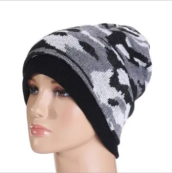 2017 New Fashion Camouflage Hats for Men and Women Winter Hat Knitted Beanies For Men Bonnet Gorros Para os Homens HT51035+20