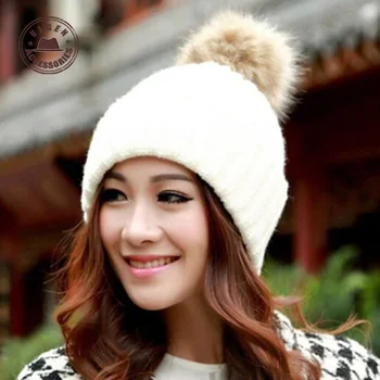 Real Rushed Hats Gorros Balaclava Pure Color Imitation Rabbit Earmuffs Young Ladies Love Candy Soft Knitted Hat [gen-309]