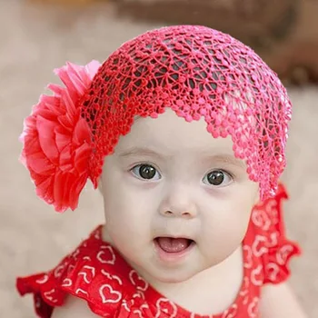 Toddlers Lace Hat Big Flowers Children Hat Sewing Girls Kids Cap 1-6Y 2 Colors Hot