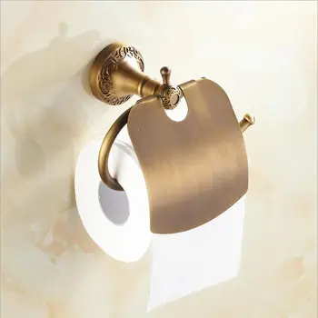 European classic copper Continental retro bathroom toilet paper holder toilet paper box carved antique washroom Accessories