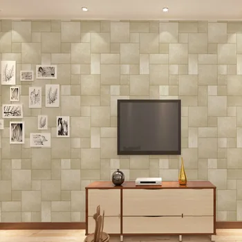 Square Lattice Vinyl Wall Paper 3D Fax Fur Texture PVC Wallpaper Roll For Living Room Bedroom Background Wall Mural Home Decor