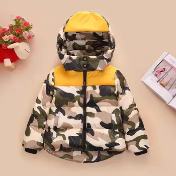 2017 New Winter Children Down Jacket Unisex Spell Color Camouflage Jacket Coats Childrens Clothing Kids Parkas 01