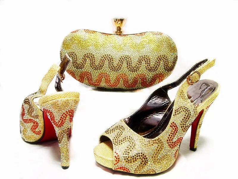 2017  Italian Shoes With Matching Bags Set New Designs lady's Shoe And Bag Set For Wedding Dress JA10-3
