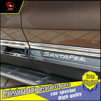 NEW ACCESSORIES For SANTA FE IX45 2013 2016 ABS SIDE DOOR BODY GARNISH MOULDING COVER trim PROTECTION CAR STYLING
