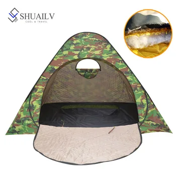Cold Winter Outdoor Camping Windproof Tents For Winter Fishing Keep Warm Thick Cotton Camouflage Ice Fishing Tent Tourist Tent