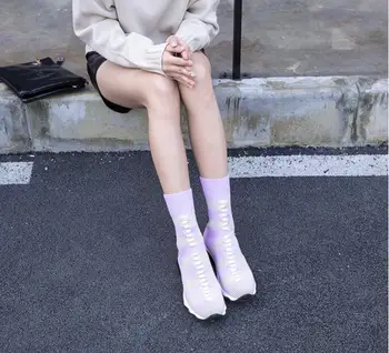 Stylesowner High Street Fashion Knitted Wool Sock Short Boots Red Blue Stripe Stretch Fabric Casual Shoes Sexy Slim Boots