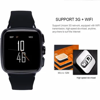 Z01 Android 5.1 Bluetooth Smart Watch 512MB RAM 4GB ROM Smartwatch WiFi GPS SIM Camera GPS Heart Rate Monitor For iOS Android