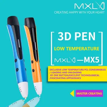 MXLX 3D printing pen MX5 super low temperature super mute 2017 newly design creating dream 10 meter free consumables