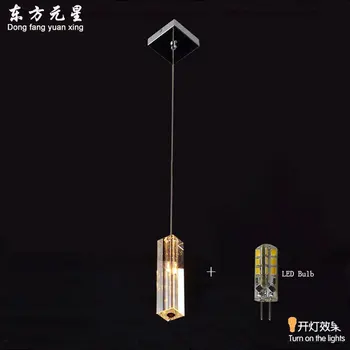 Pendant Light Crystal k9 G4 LED 12V lamp Modern Column Design Hanging Corridor Lamp