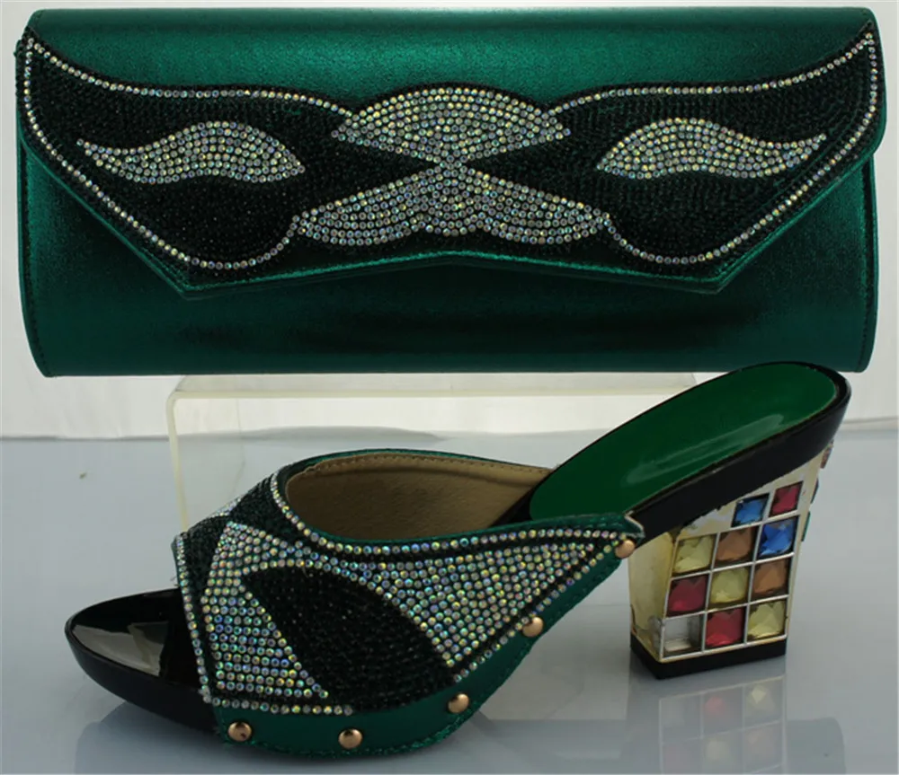By DHL,2016 Italian style shoes and bags sets to match for african women shoes,ME2217 green color size 38-42.