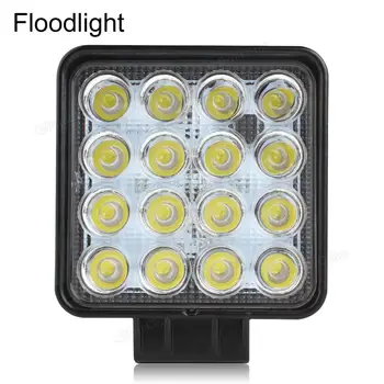 4 Inch 48W Waterproof Square Car LED Work Light 12V/24V 3200LM for Motorcycle / Tractor / Boat / 4WD Offroad / SUV / ATV