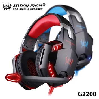 G2200 Pro Gaming Headset Headphone For PS4 Laptop Red LED Line Controller