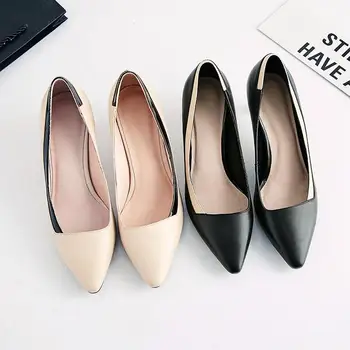 2017 fashion slip on shallow women pumps high heels mixed colors pointed toe genuine leather shallow office lady 36