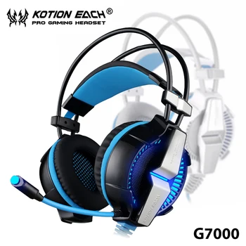 G7000 Gaming Headphone Online Game Black Headset LED+Mic Line Control For Dota2/LOL Online Games Music Enjoy