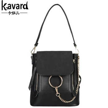 KAVARD Women Shoulder Bag Design Famous Brands Matte pu Leather Handbag With Ring Chain Small Female Daily Clutches