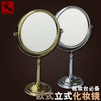 Gold rustic vintage copper fashion dresser beauty makeup mirror double faced desktop mirror