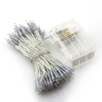 5pcs/lot Remote Control 33Ft 100 leds Warm / White / RGB String Lights PVC Wire Battery Powered 8 Modes Waterproof