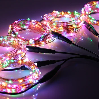 5*33Ft 100 LED connectable outdoor starry light copper wire string lights 500 LED + power adapter (US,UK,EU,AUplug)