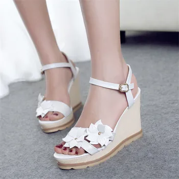 ENMAYLA Wedges Bohemia Flowers Charm Ladies Sandals Women High Heels Sandals for Summer Party Sexy Gladiator Sandals Women Shoes