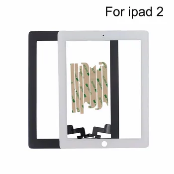 For Ipad 2 3 touch screen glass digitizer For ipad mini 1 2 air 1 air 2 Glass Digitizer panel + 3M Tape Black White