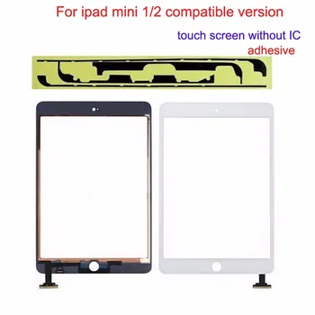For Ipad 2 3 touch screen glass digitizer For ipad mini 1 2 air 1 air 2 Glass Digitizer panel + 3M Tape Black White
