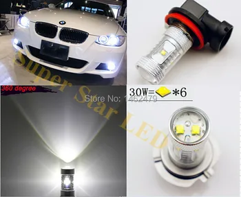 Pair H8 H11 No Error High Power for  CREE Chips LED Projector LED Fog Light DRL Bulb For Volkswagen Golf 6 GTI 2012-2013