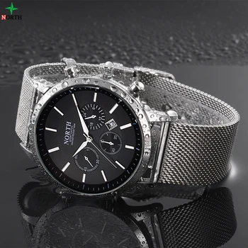 NORTH 2016 Luxury Brand Watch Men Casual Wristwatch Full Steel Military Sport Relogios Masculinos Business Quartz Watches XFCS