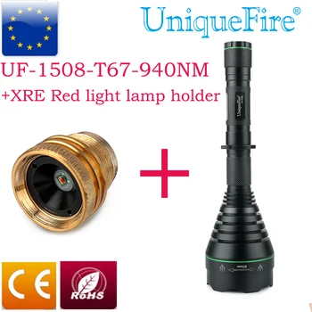 LED Blub UniqueFire T67 Rifle Hunting Flashlight 1508 IR940NM Rechargeable +XRE Red Light Lamp With O-ring Watherproof Design