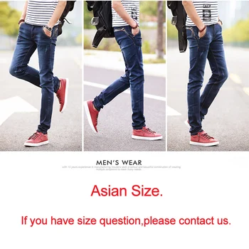 Anbican 2017 Spring Fashion Slim Jeans Men Full Length Straight Pockets Stretch Jeans Brand New Male Skinny Jeans Size 27-36