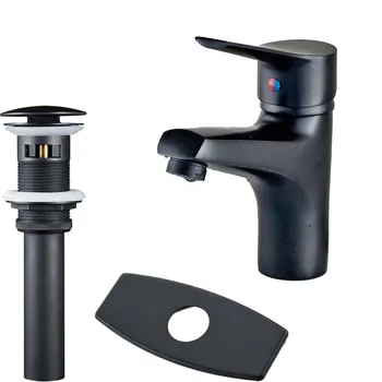 Deck Mounted Hot and Cold Single Handle Basin Faucet + 6