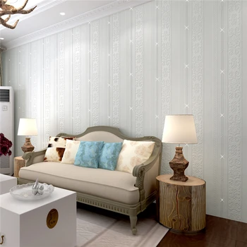 Beibehang papel de parede para quarto Continental vertical stripes diamond embroidery Mediterranean style mural wall paper TV