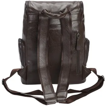 EVISPO PU Leather Men's Backpack Male Bookbag Black Waterproof Mochila Masculina Knapsack Travel Mochilas Para Hombre
