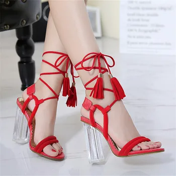 Summer Style Pumps Women T-Strap Gladiator Sandals High Heels Rivet Woman High Heel Shoes Party Ladies Sandals Plus Size 34 - 40
