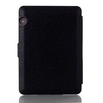 Ultra Slim eBook Case For Amazon Kindle Voyage Magnet Flip Cover PU Leather Cross Lines Ereader Cases Wake Sleep