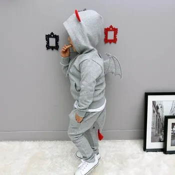 2017 New Autumn baby boys clothes Casual Long Sleeve sport suit children sets Cartoon little devil clothing sets Halloween gifts