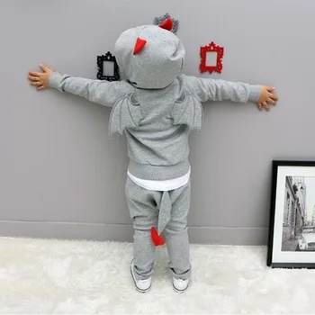 2017 New Autumn baby boys clothes Casual Long Sleeve sport suit children sets Cartoon little devil clothing sets Halloween gifts