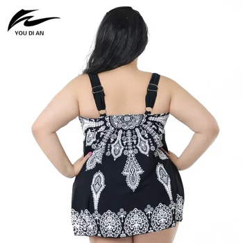 2017 New Women's Swimsuits of Large Sizes Beach Dress Swimsuit Plus Size 4X- 10X With Chest Pad Wirefree Swimwear Mailot De Bain