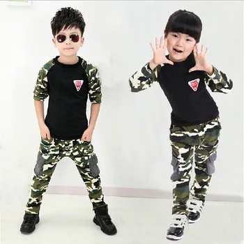 2017 New Camouflage Kids Clothing Set for Boys&Girls Spring&Autumn Cotton Camo Boys Sports Set Active Girls Clothing Sets,YC018