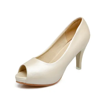 BISI GORO women pumps elegant women office shoes summer platform heels white wedding shoes thin high heels pink black pumps 2017
