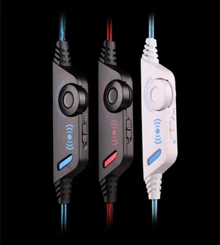 Gaming Headphone Vibration Function Headset with Mic Stereo Bass Earphone LED Light for PC Laptop 3 colors