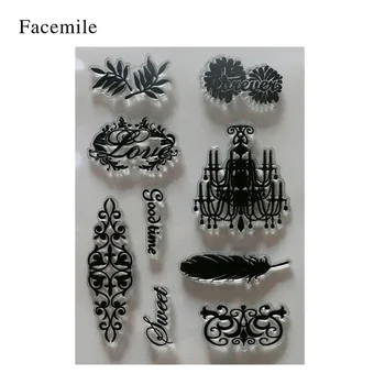 1PCS feather flower scrapbook DIY photo cards account rubber stamp clear stamp transparent stamp YS014 Gift