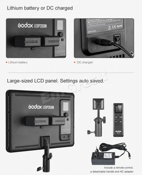 W/ Battery Godox LEDP-260C 30W Ultra Slim Camera LED Video Light Panel Bi-Color 3300K~5600K CRI 95+ Remote Control + AC Adapter