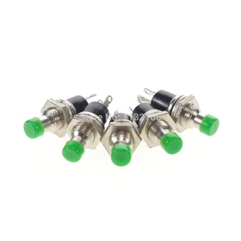 7mm Hole Green NO 2Pin SPST Momentary Push Button Switch