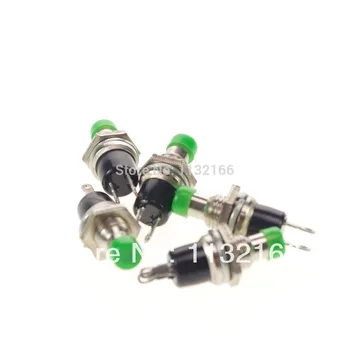 7mm Hole Green NO 2Pin SPST Momentary Push Button Switch