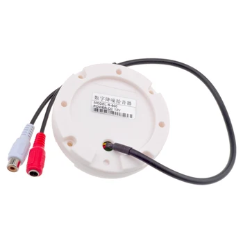 GADINAN CCTV Digital Noise Reduction Audio Monitor Microphone High Sensitivity Sound Pickup DC 12V Input for Security Camera