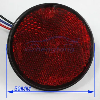 2 x Round Reflectors Lamp Red LED Rear Tail Brake Turning Signal Stop Light Lens Universal Car Truck Motorcycle for bmw vw etc.