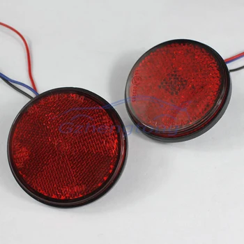 2 x Round Reflectors Lamp Red LED Rear Tail Brake Turning Signal Stop Light Lens Universal Car Truck Motorcycle for bmw vw etc.