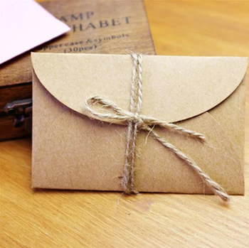 50pcs/lot Handmade Mini Craft Paper Envelope Brown And Pink Paper Bag DIY Multifunction Gift Envelope for Wedding Birthday Party
