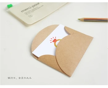 50pcs/lot Handmade Mini Craft Paper Envelope Brown And Pink Paper Bag DIY Multifunction Gift Envelope for Wedding Birthday Party