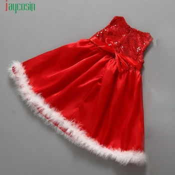 JAYCOSIN Modern2017 New Girls Dress Christmas Party Red Paillette Tutu Dresses Xmas Gift Children Clothing Bosudhsou Feb22